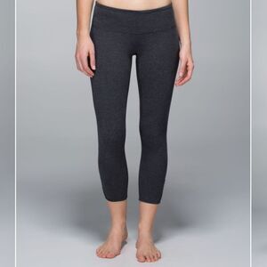 LULULEMON | Dhanurasana Crop II Leggings Tights Cropped Gray Women’s Size 6
